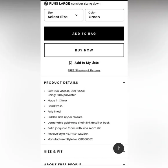 Free People x Revolve Gigi Dress Size 0 - Picture 6 of 15